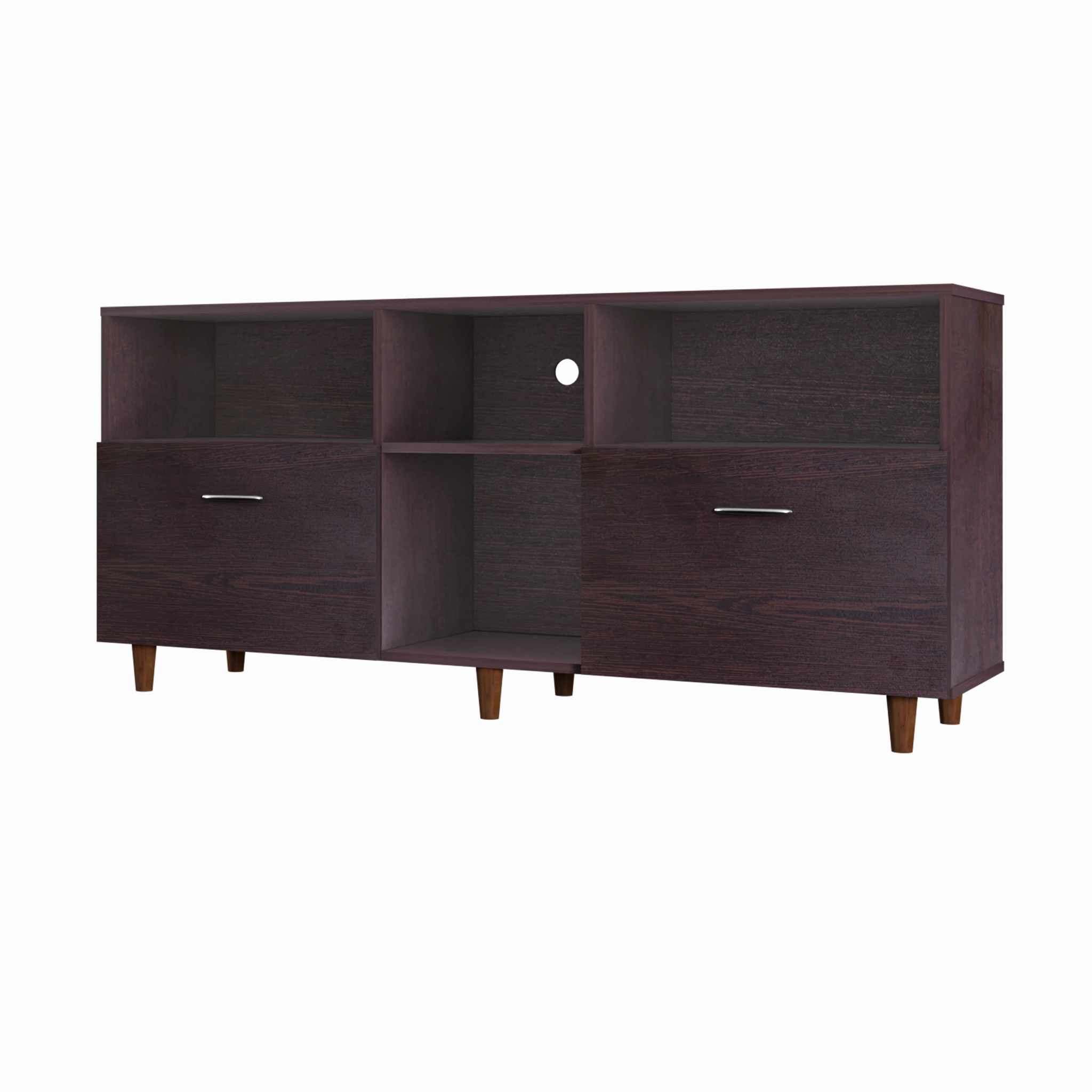 TV unit | 2 Drawers, Shelf & Open Shelves | Single Color TV & Entertainment Unit VIKI FURNITURE