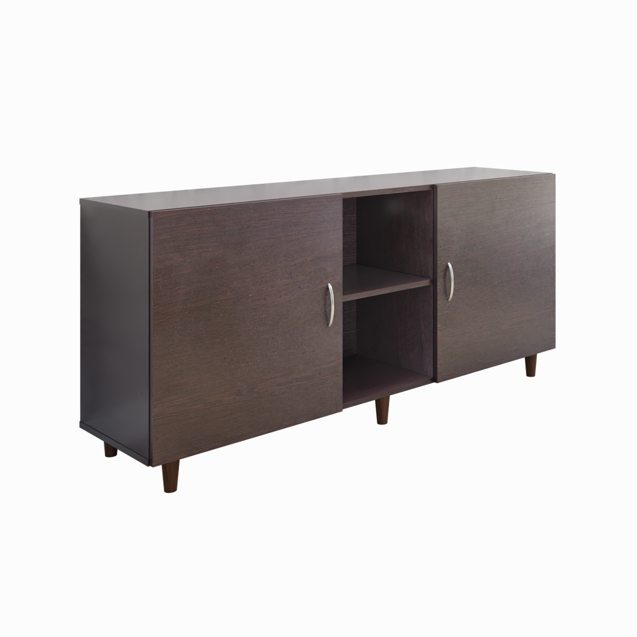 TV Unit | 2 Doors, Open Shelves | Single Color TV & Entertainment Unit VIKI FURNITURE