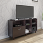 TV Unit | 1 Drawer, Shelf & Open Shelves | Single Color TV & Entertainment Unit VIKI FURNITURE Dark Wenge