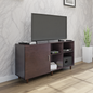 TV Unit | 1 Door, Open Shelves | Single Color TV & Entertainment Unit VIKI FURNITURE Dark Wenge
