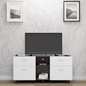 TV unit | 4 Drawers, Open Shelves | Dual Color TV & Entertainment Unit VIKI FURNITURE Dark Wenge with Frosty White