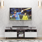 TV Unit | 2 Drawers, Open Shelves & Extension | Dual Color TV & Entertainment Unit VIKI FURNITURE Dark Wenge with Frosty White