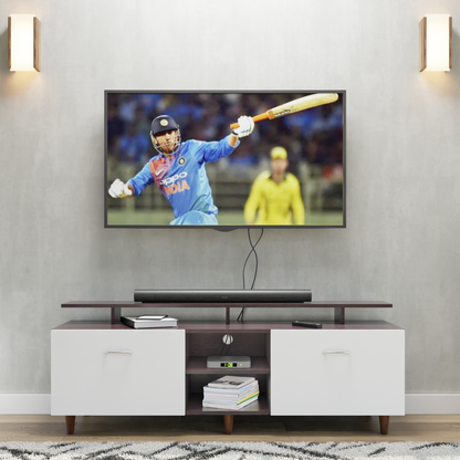 TV Unit | Drawers, Open Shelf & Extension | Dual Color TV & Entertainment Unit VIKI FURNITURE Dark Wenge with Frosty White