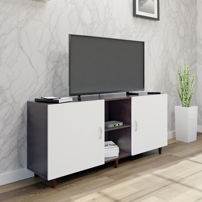 TV Unit | 2 Doors, Open Shelves | Dual Color TV & Entertainment Unit VIKI FURNITURE