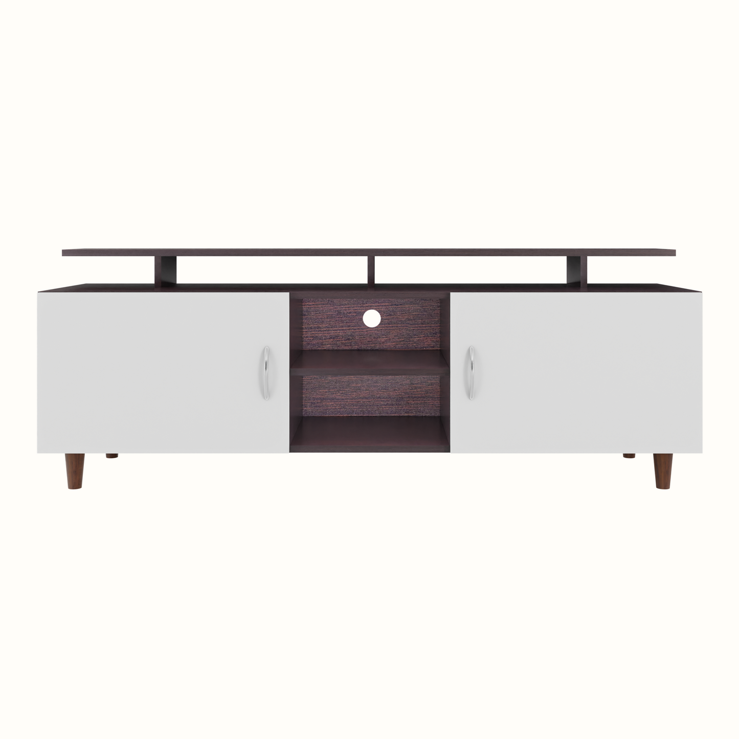 TV unit | 2 Doors, Open Shelves & Extension | Dual Color TV & Entertainment Unit VIKI FURNITURE