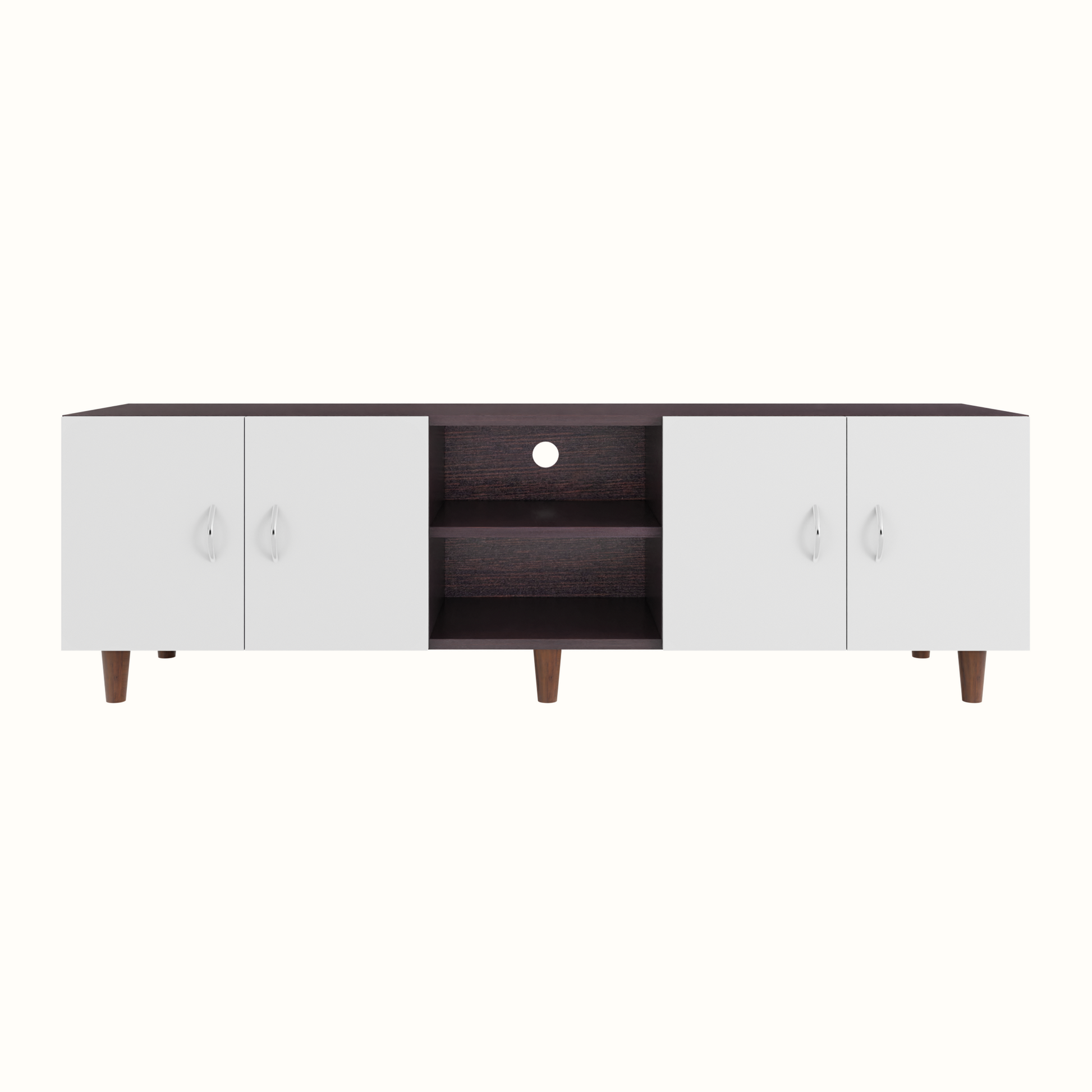 TV unit | 4 Doors, Open Shelves | Dual Color TV & Entertainment Unit VIKI FURNITURE