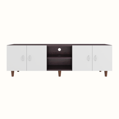 TV unit | 4 Doors, Open Shelves | Dual Color TV & Entertainment Unit VIKI FURNITURE