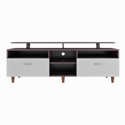TV Unit | 2 Drawers, Open Shelves & Extension | Dual Color TV & Entertainment Unit VIKI FURNITURE