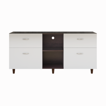 TV unit | 4 Drawers, Open Shelves | Dual Color TV & Entertainment Unit VIKI FURNITURE