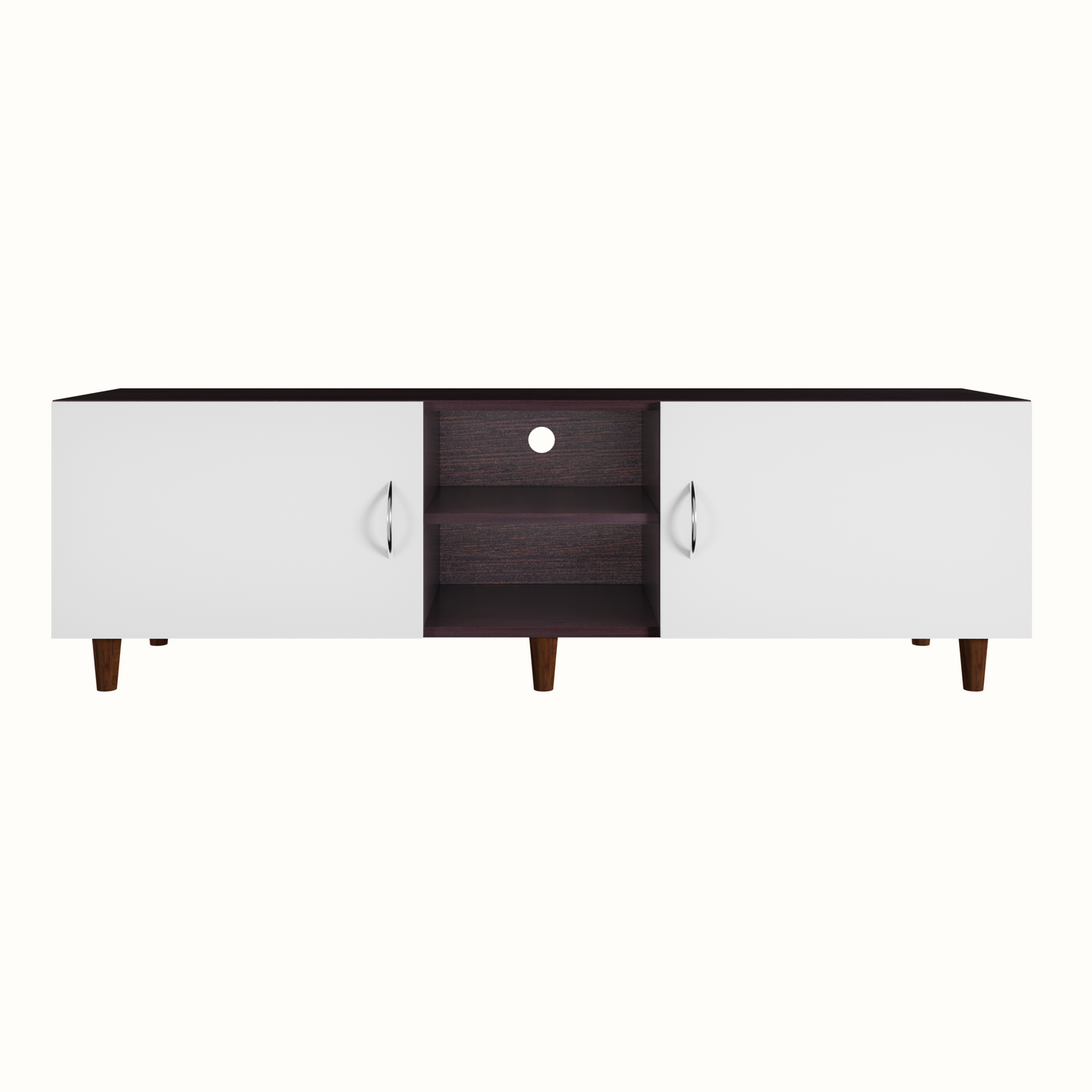 TV Unit | 2 Doors, Open Shelves | Dual Color TV & Entertainment Unit VIKI FURNITURE