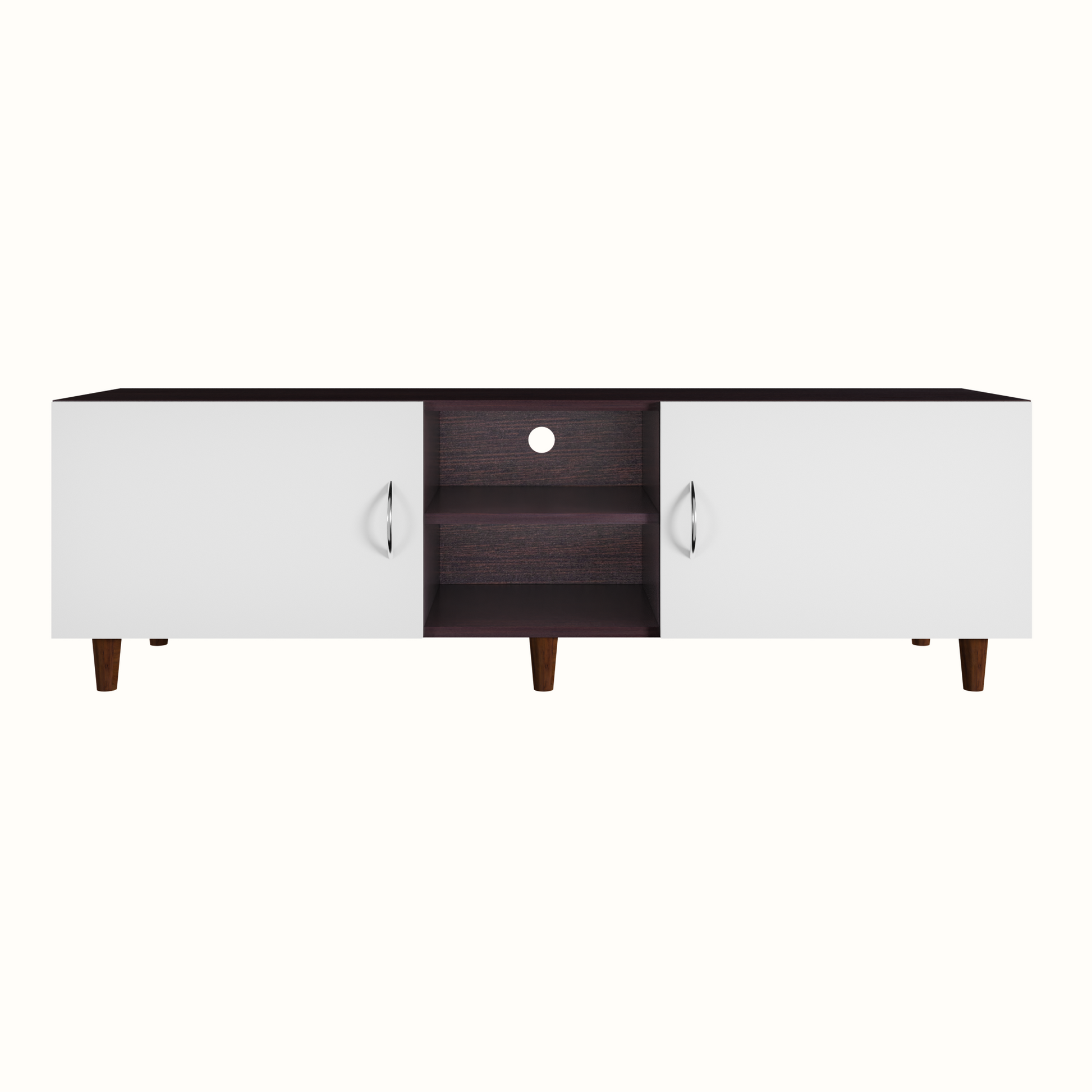 TV Unit | 2 Doors, Open Shelves | Dual Color TV & Entertainment Unit VIKI FURNITURE