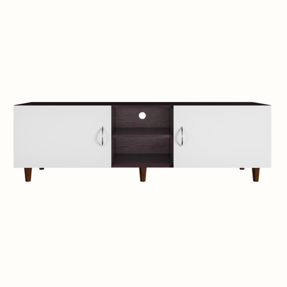 TV Unit | 2 Doors, Open Shelves | Dual Color TV & Entertainment Unit VIKI FURNITURE