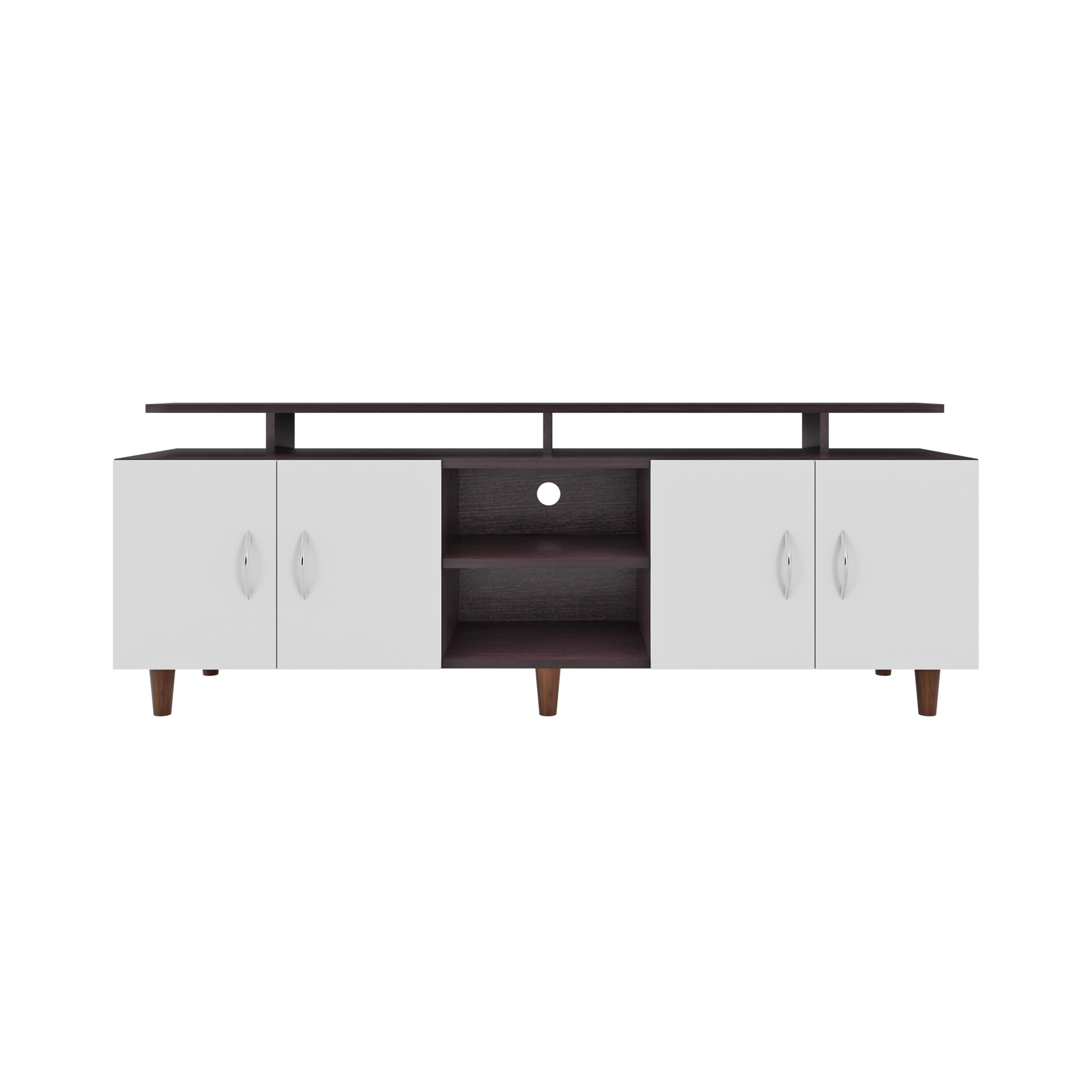 TV unit | 4 Doors, Open Shelves & Extension | Dual Color TV & Entertainment Unit VIKI FURNITURE