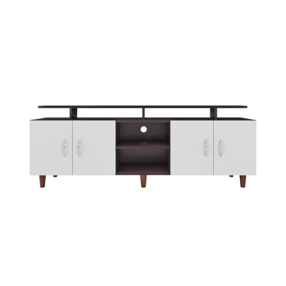 TV unit | 4 Doors, Open Shelves & Extension | Dual Color TV & Entertainment Unit VIKI FURNITURE