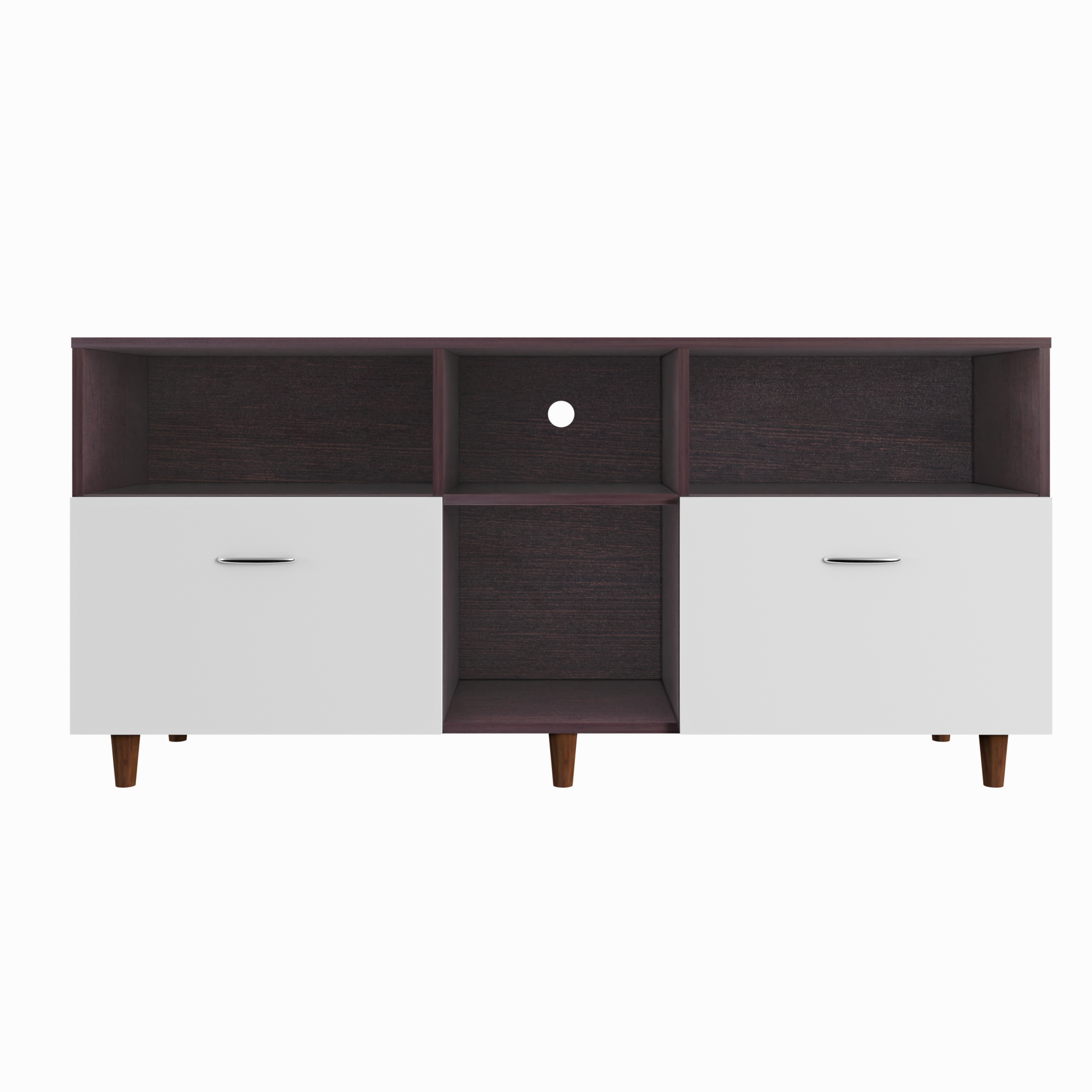 TV unit | 2 Drawers, Shelf & Open Shelves | Dual Color TV & Entertainment Unit VIKI FURNITURE