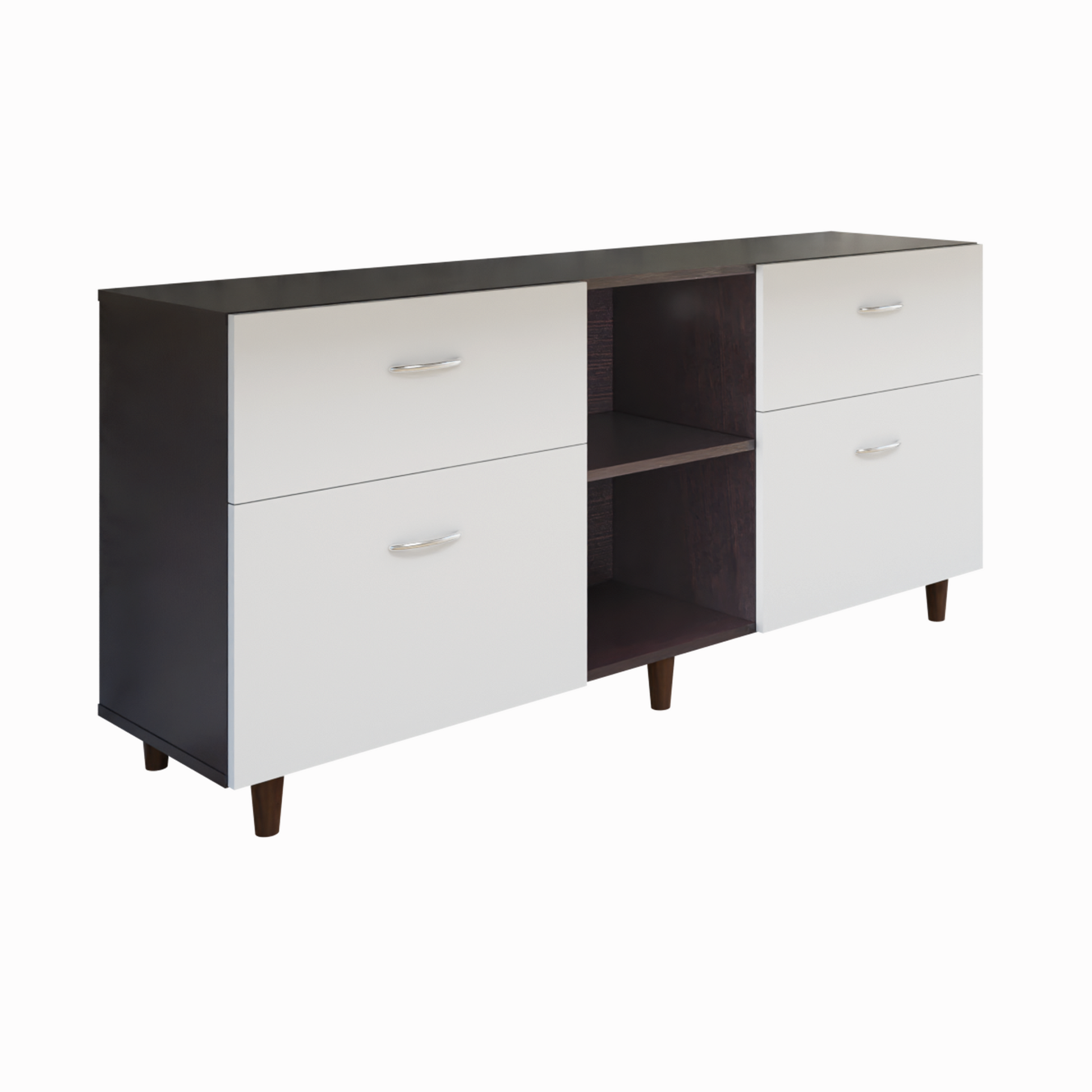 TV unit | 4 Drawers, Open Shelves | Dual Color TV & Entertainment Unit VIKI FURNITURE