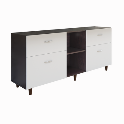 TV unit | 4 Drawers, Open Shelves | Dual Color TV & Entertainment Unit VIKI FURNITURE