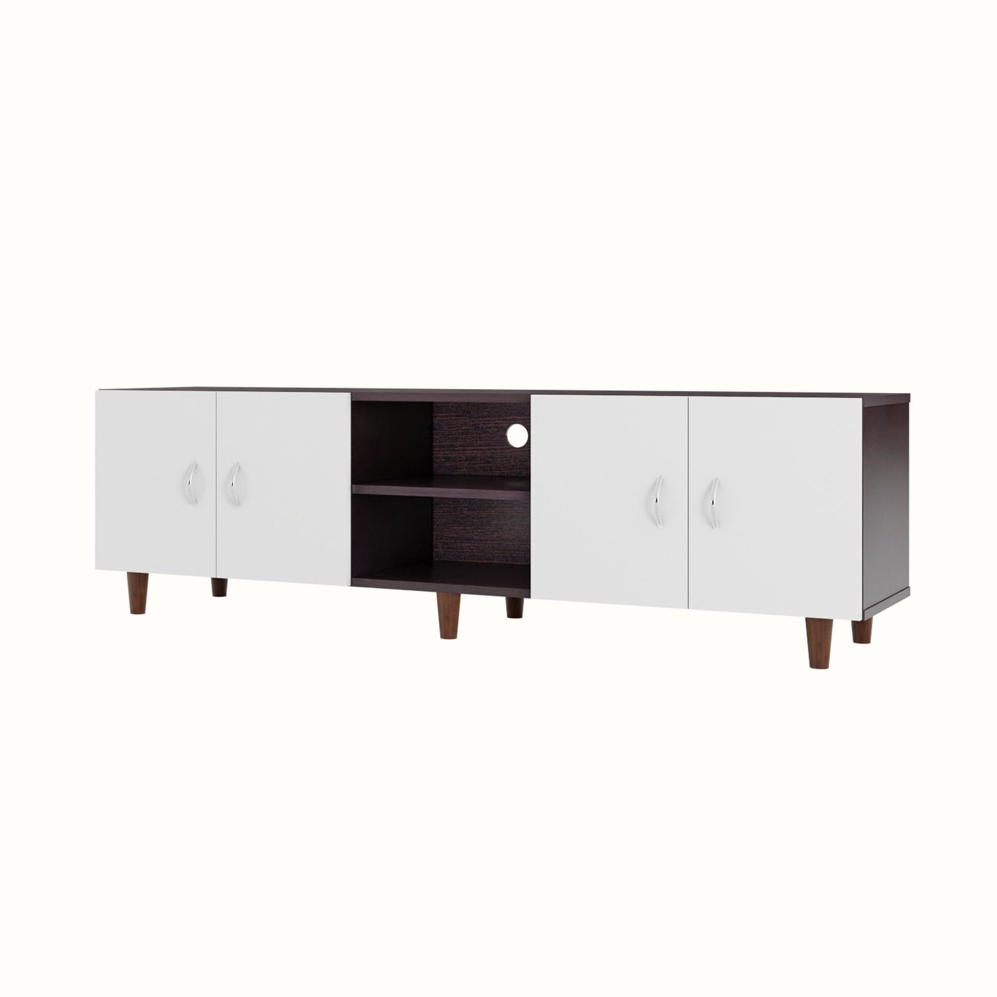 TV unit | 4 Doors, Open Shelves | Dual Color TV & Entertainment Unit VIKI FURNITURE