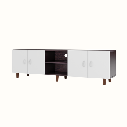 TV unit | 4 Doors, Open Shelves | Dual Color TV & Entertainment Unit VIKI FURNITURE