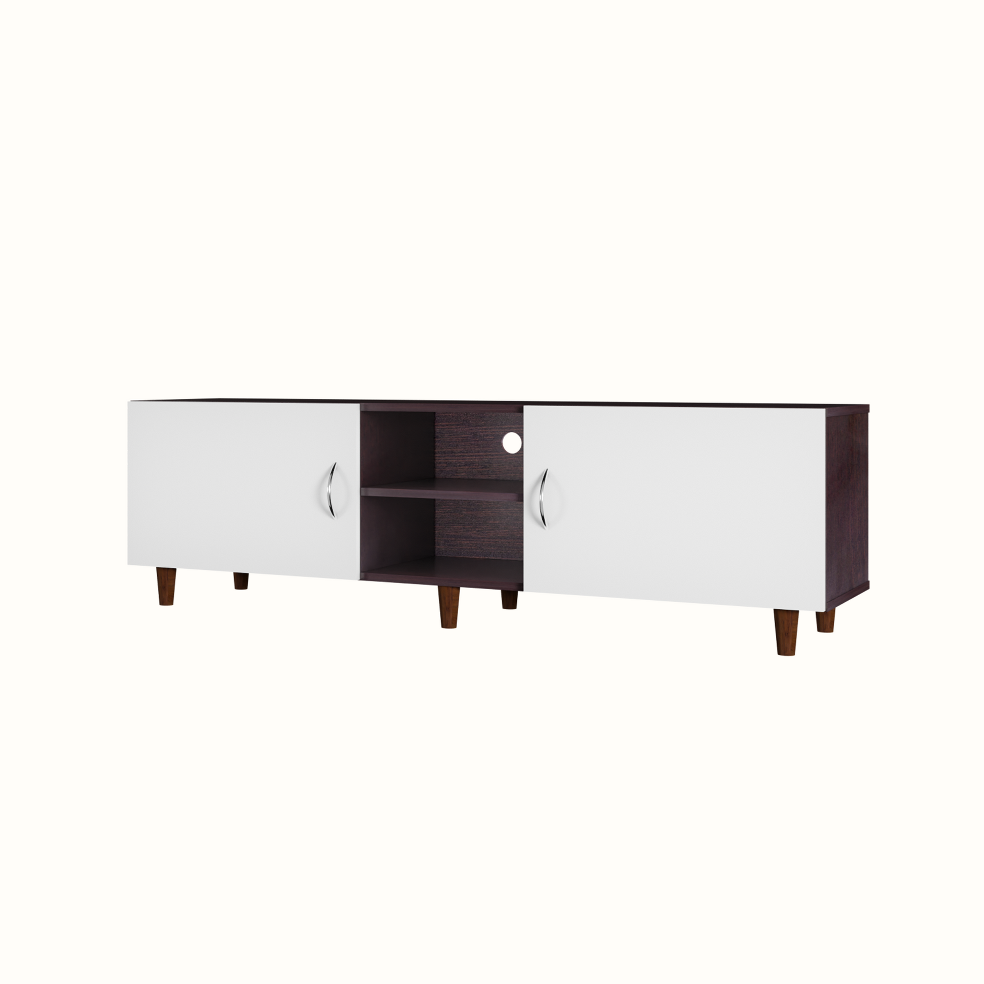 TV Unit | 2 Doors, Open Shelves | Dual Color TV & Entertainment Unit VIKI FURNITURE