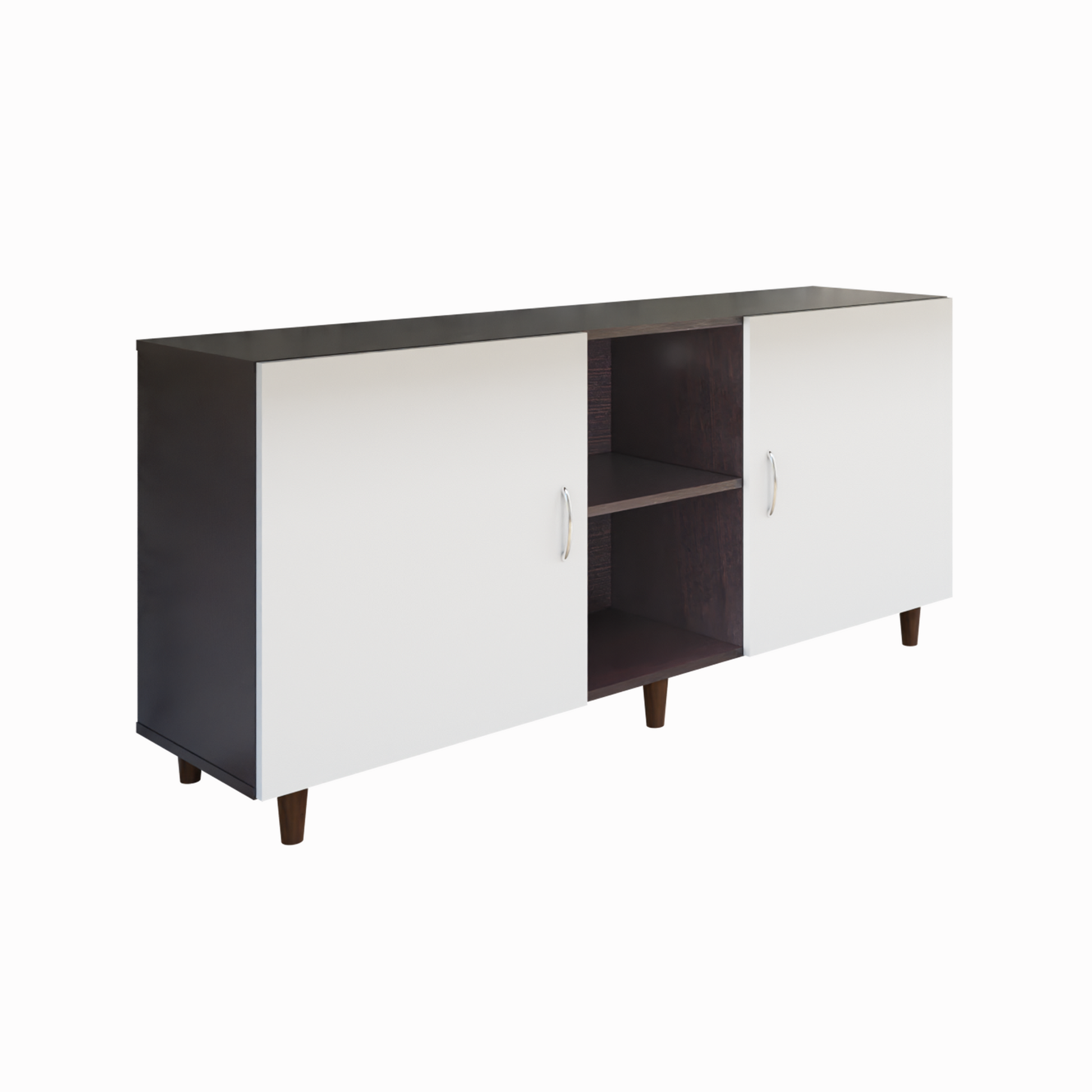 TV Unit | 2 Doors, Open Shelves | Dual Color TV & Entertainment Unit VIKI FURNITURE