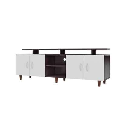 TV unit | 4 Doors, Open Shelves & Extension | Dual Color TV & Entertainment Unit VIKI FURNITURE