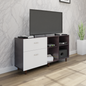 TV Unit | 2 Drawers, Shelf & Open Shelves | Dual Color TV & Entertainment Unit VIKI FURNITURE Dark Wenge with Frosty White