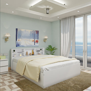 VIKI | Head Shelf Bed with Storage Bedroom Furniture Sets VIKI FURNITURE