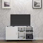 TV Unit | 1 Door, Open Shelves | Single Color TV & Entertainment Unit VIKI FURNITURE