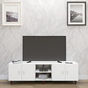 TV unit | 4 Doors, Open Shelves | Single Color TV & Entertainment Unit VIKI FURNITURE
