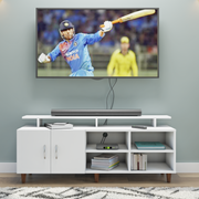 TV Unit | 2 Door, Open Shelves & Extension | Single Color TV & Entertainment Unit VIKI FURNITURE