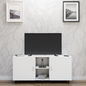 TV Unit | 2 Doors, Open Shelves | Single Color TV & Entertainment Unit VIKI FURNITURE Frosty White