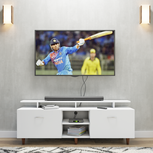 TV Unit | Drawers, Open Shelf & Extension | Single Color TV & Entertainment Unit VIKI FURNITURE Frosty White