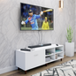 TV Unit | 1 Drawer, Open Shelves | Single Color TV & Entertainment Unit VIKI FURNITURE Frosty White
