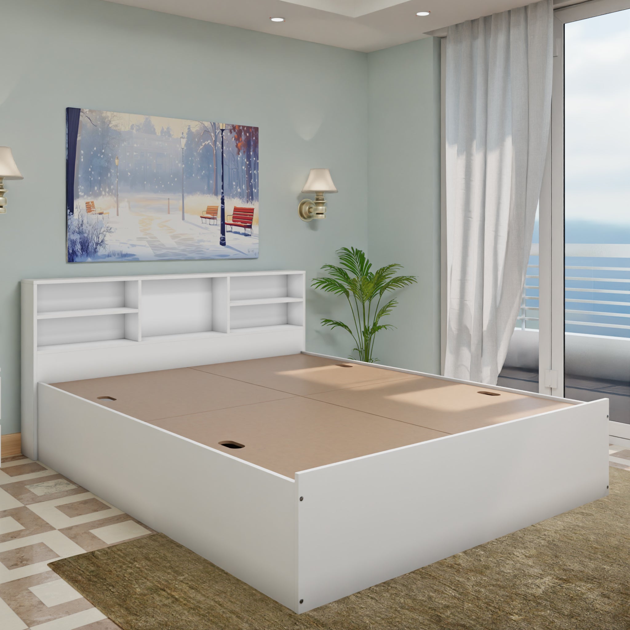 VIKI | Head Shelf Bed with Storage Bedroom Furniture Sets VIKI FURNITURE