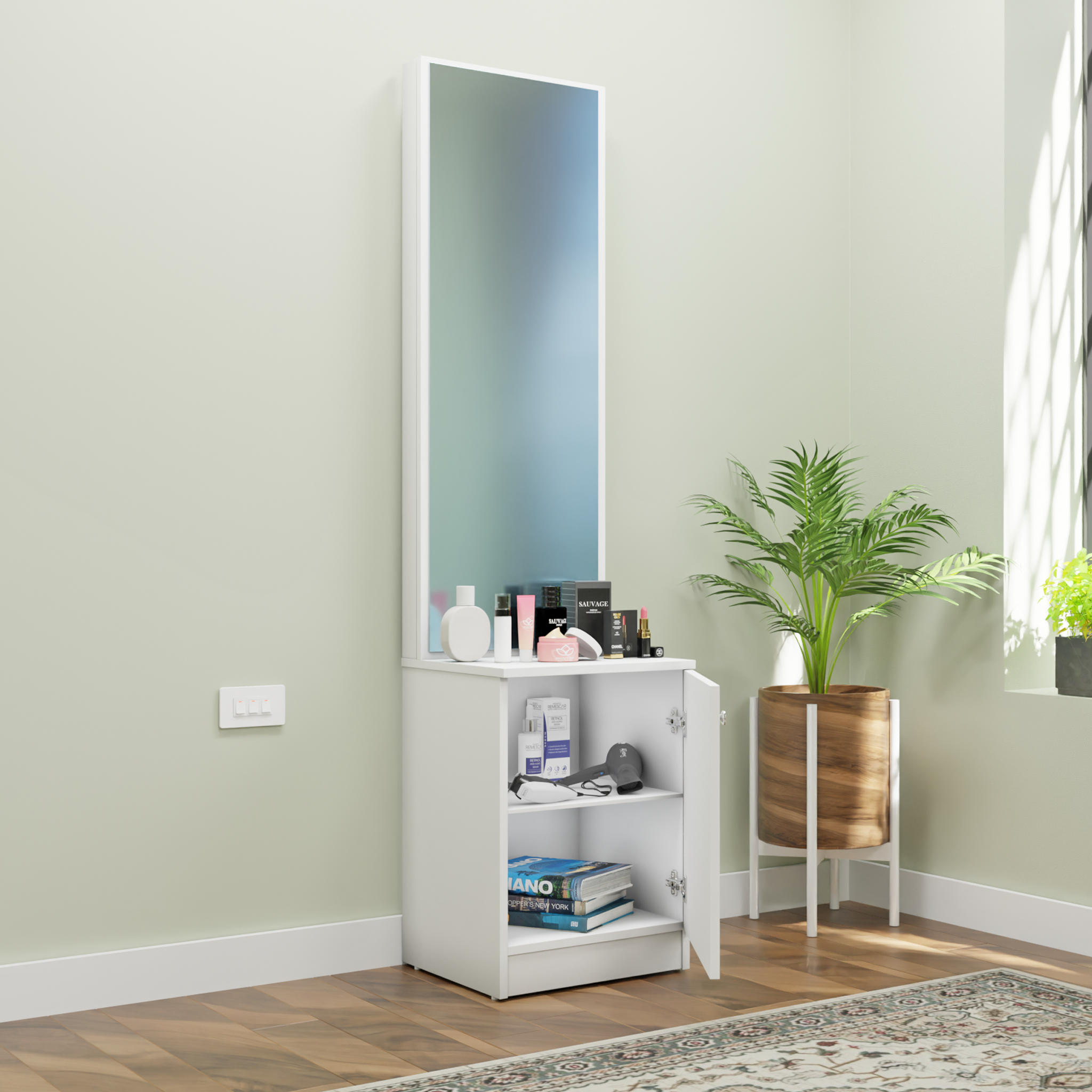 Dressing Table with Mirror Door | Shelves Dressing Table VIKI FURNITURE