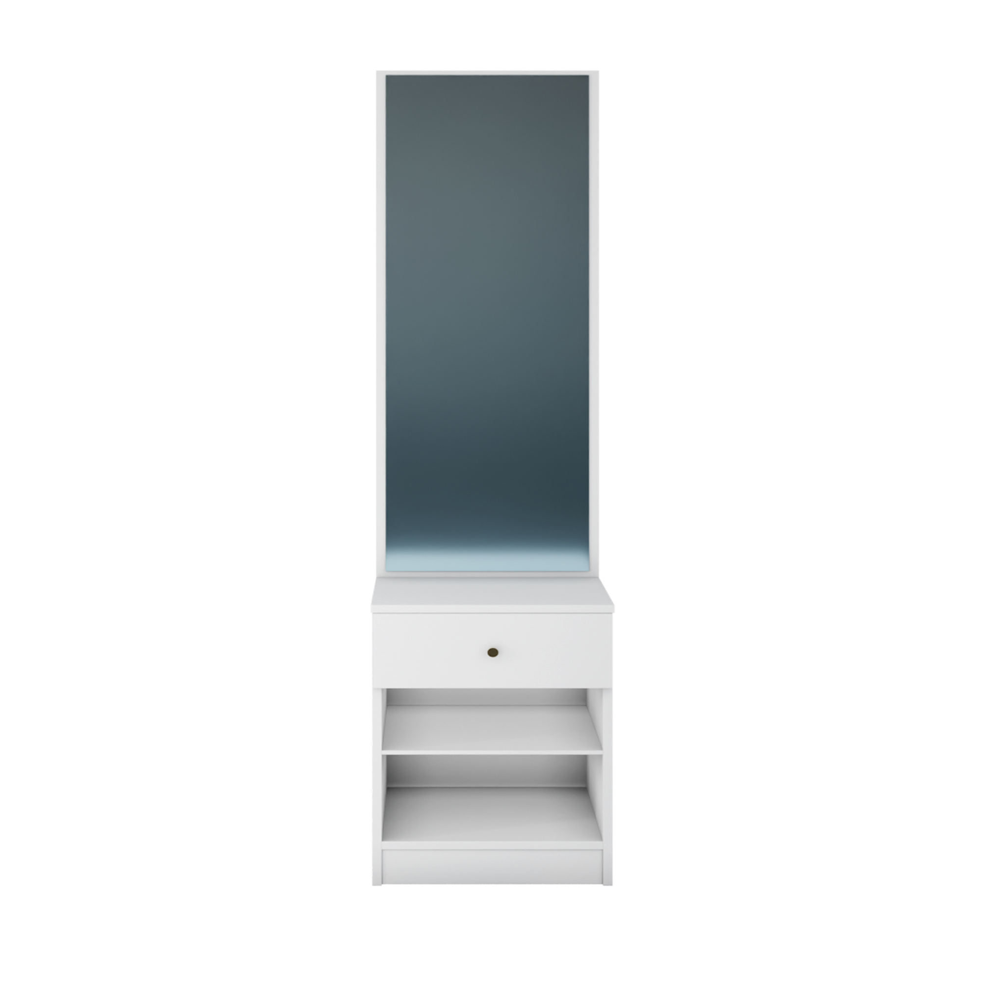 Dressing Table with Mirror Door | Drawer & Open Shelves Dressing Table VIKI FURNITURE