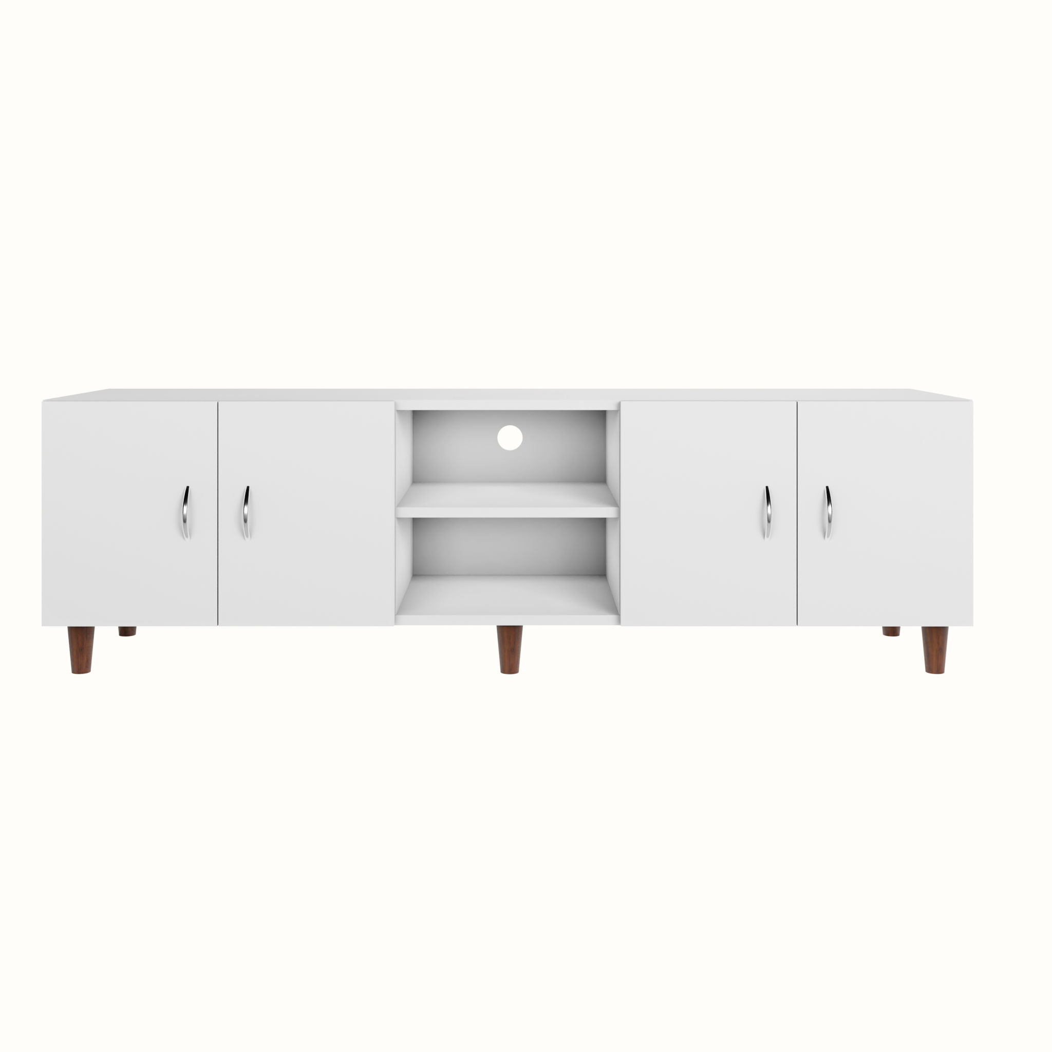 TV unit | 4 Doors, Open Shelves | Single Color TV & Entertainment Unit VIKI FURNITURE