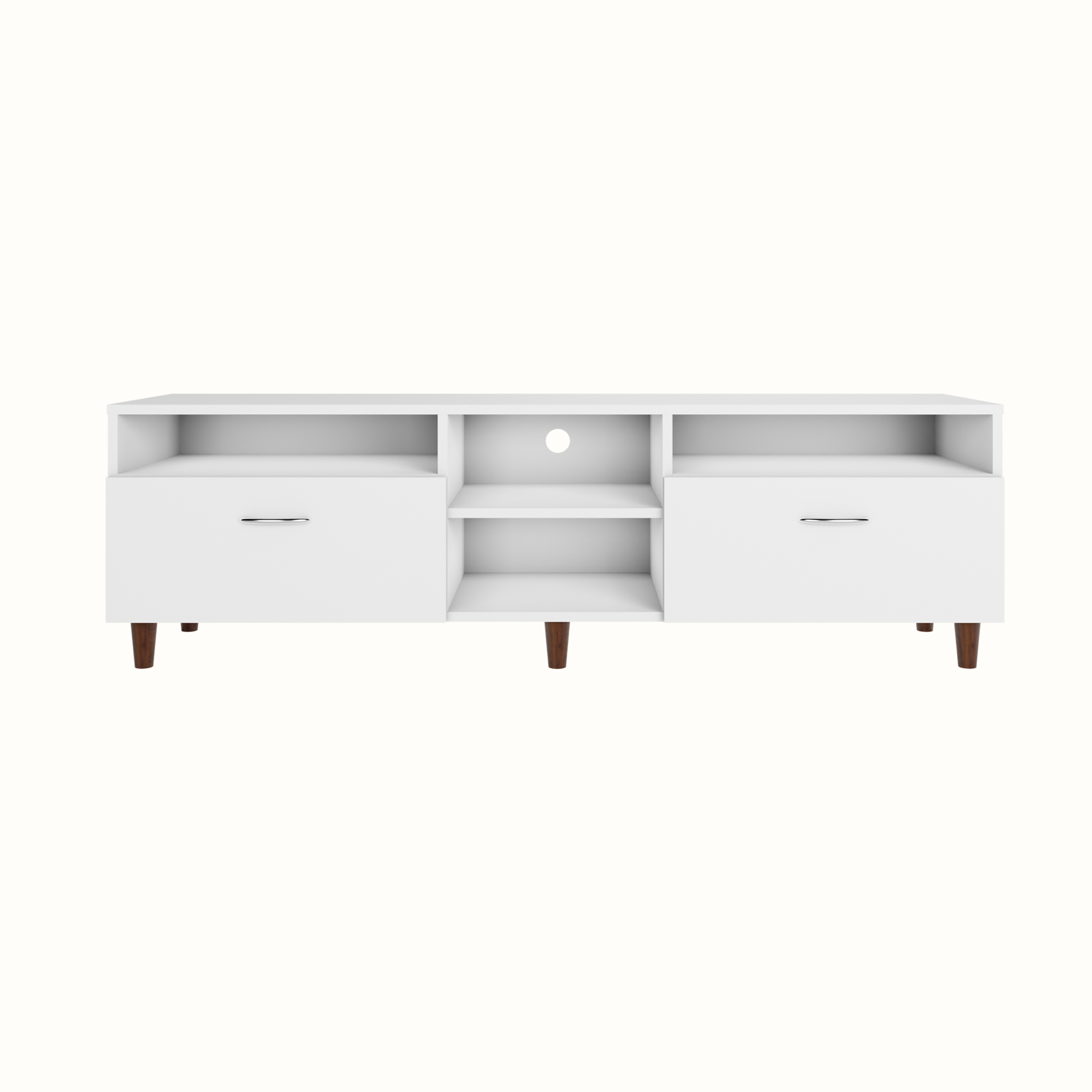 TV Unit | 2 Drawers, Open Shelves | Single Color TV & Entertainment Unit VIKI FURNITURE
