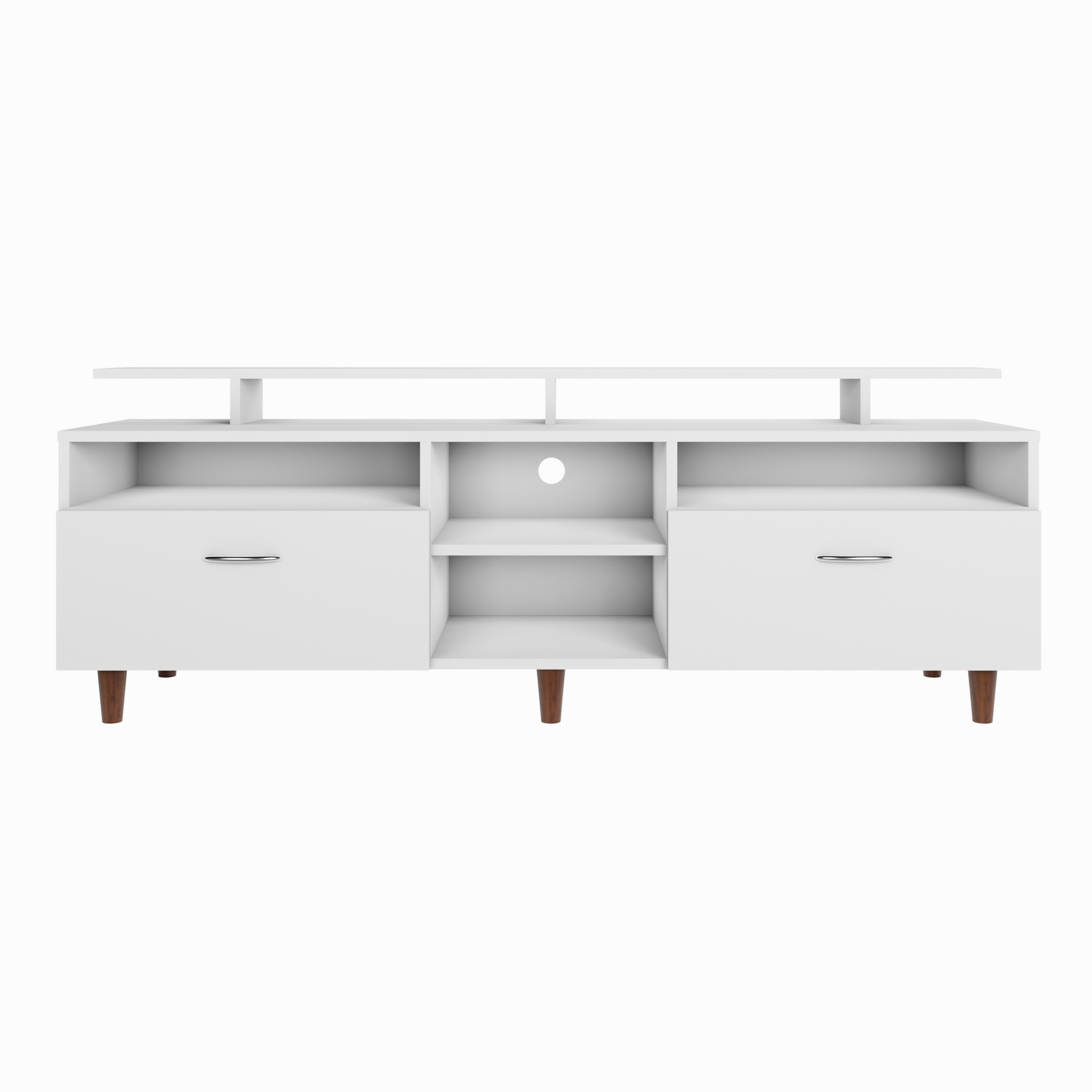 TV Unit | 2 Drawers, Open Shelves & Extension | Single Color TV & Entertainment Unit VIKI FURNITURE