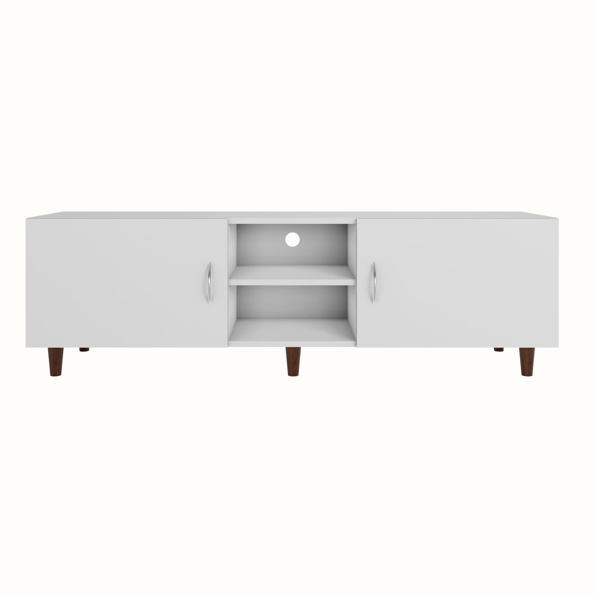 TV Unit | 2 Doors, Open Shelves | Single Color TV & Entertainment Unit VIKI FURNITURE