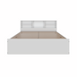 VIKI | Head Shelf Engineered Wood Bed with Storage, Bedroom Bed Bedroom Furniture Sets VIKI FURNITURE Frosty White Queen