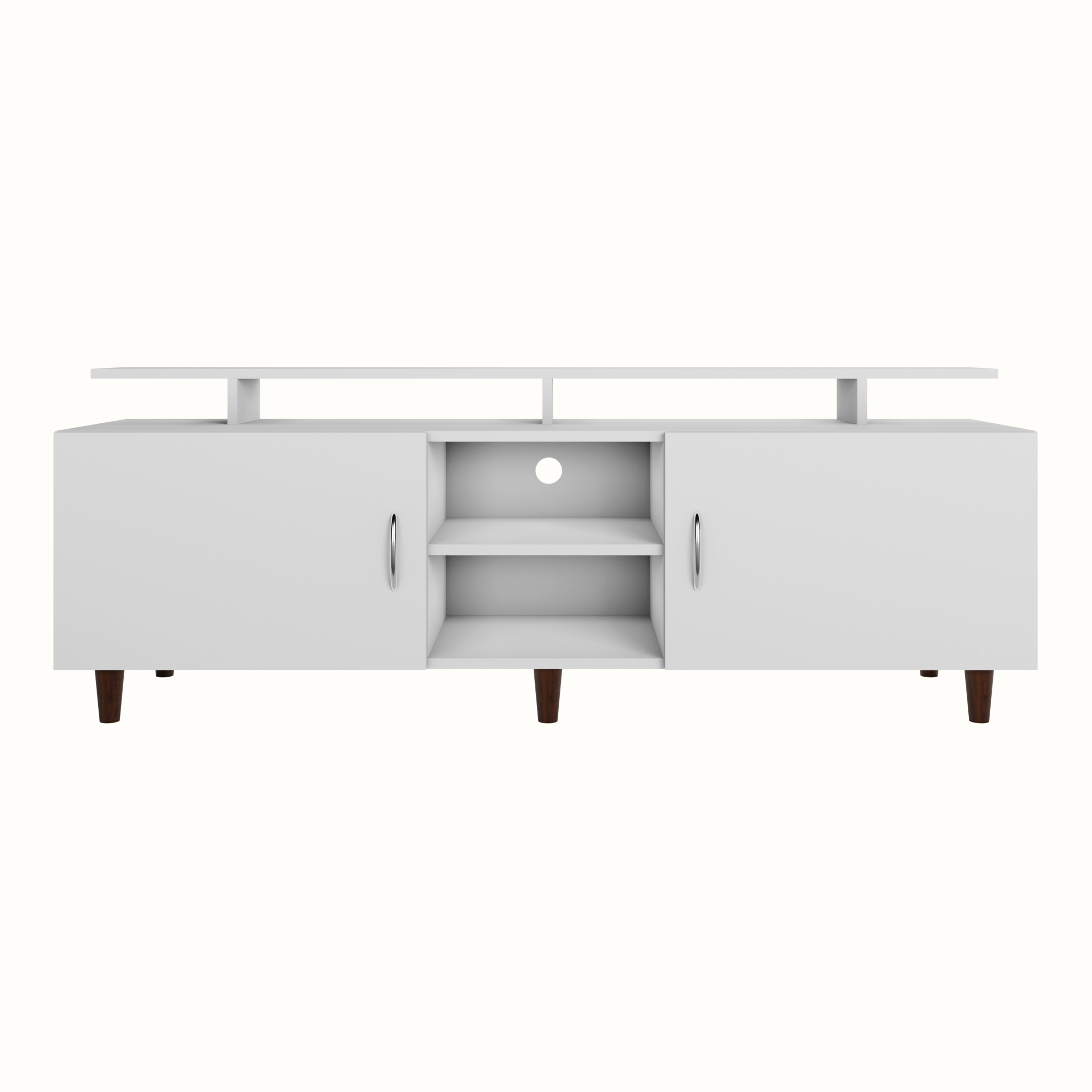 TV unit | 2 Doors, Open Shelves & Extension | Single Color TV & Entertainment Unit VIKI FURNITURE