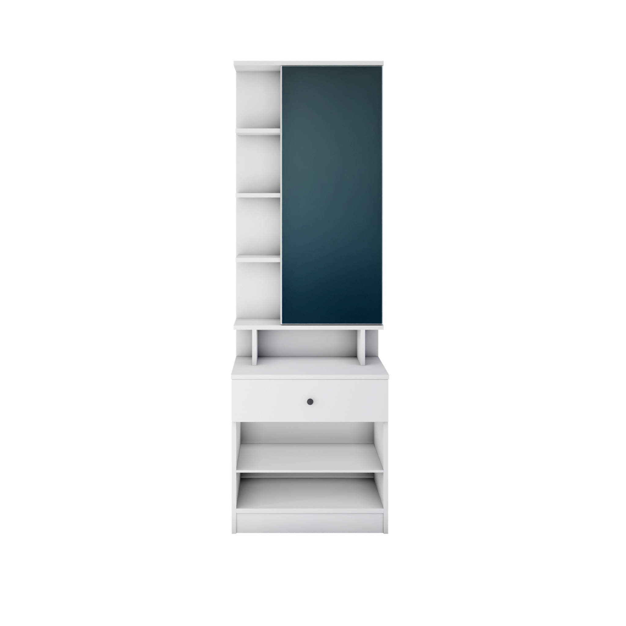 Dressing Table with Mirror Door | Door | Drawer & Open Shelves Dressing Table VIKI FURNITURE