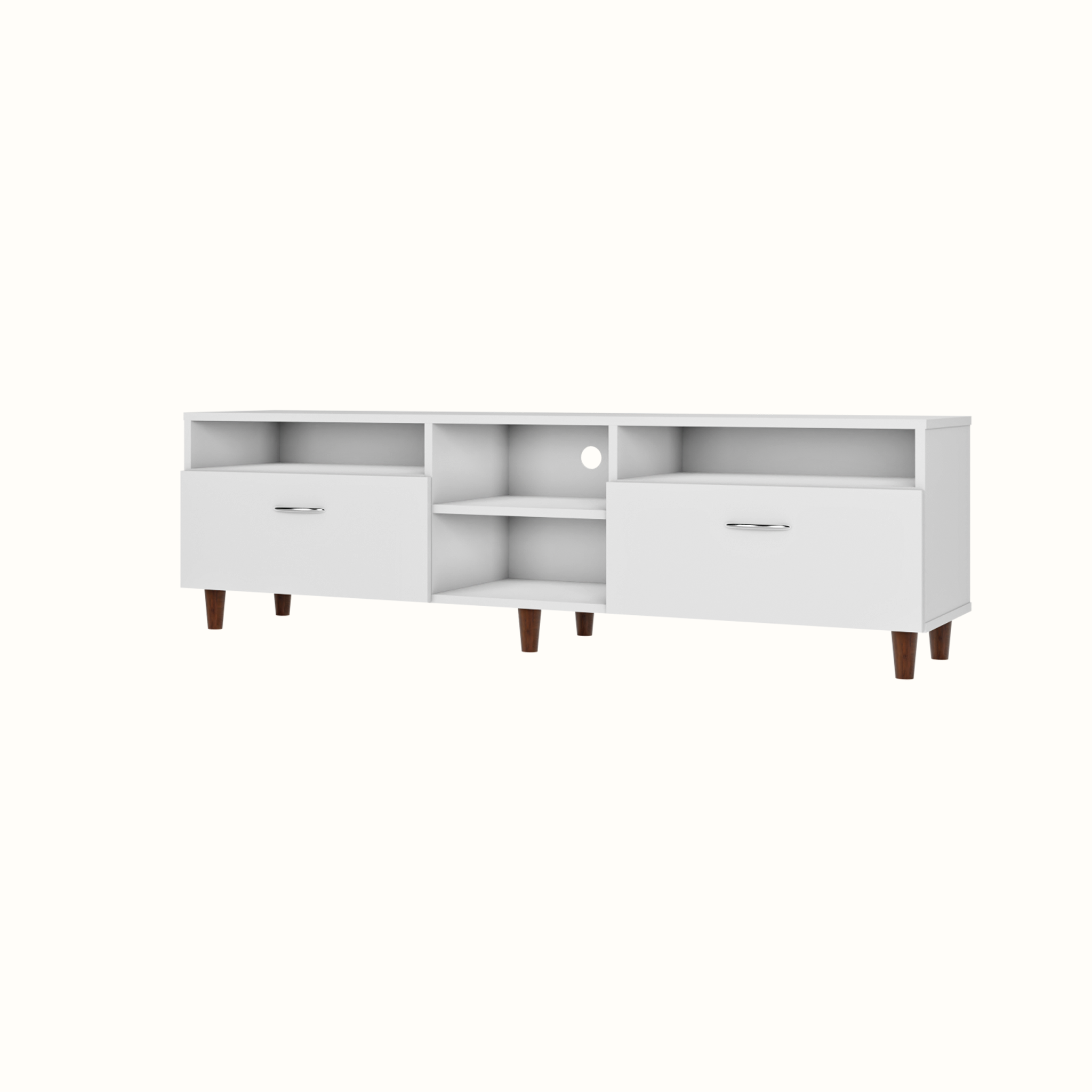 TV Unit | 2 Drawers, Open Shelves | Single Color TV & Entertainment Unit VIKI FURNITURE