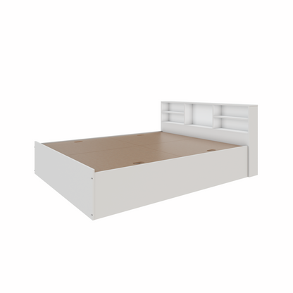VIKI | Head Shelf Engineered Wood Bed with Storage, Bedroom Bed Bedroom Furniture Sets VIKI FURNITURE