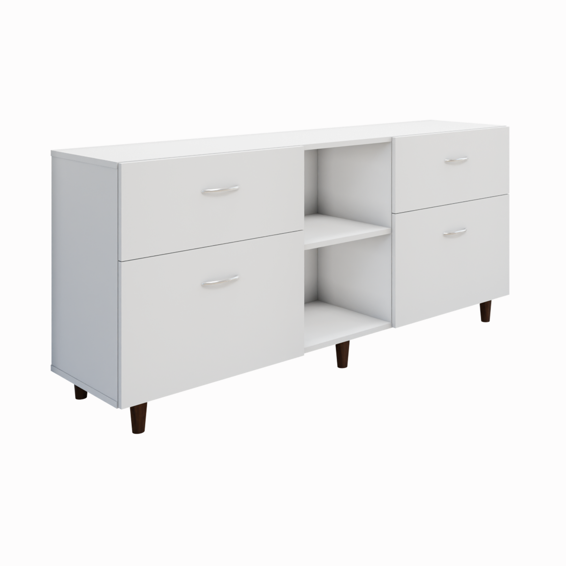 TV unit | 4 Drawers, Open Shelves | Single Color TV & Entertainment Unit VIKI FURNITURE