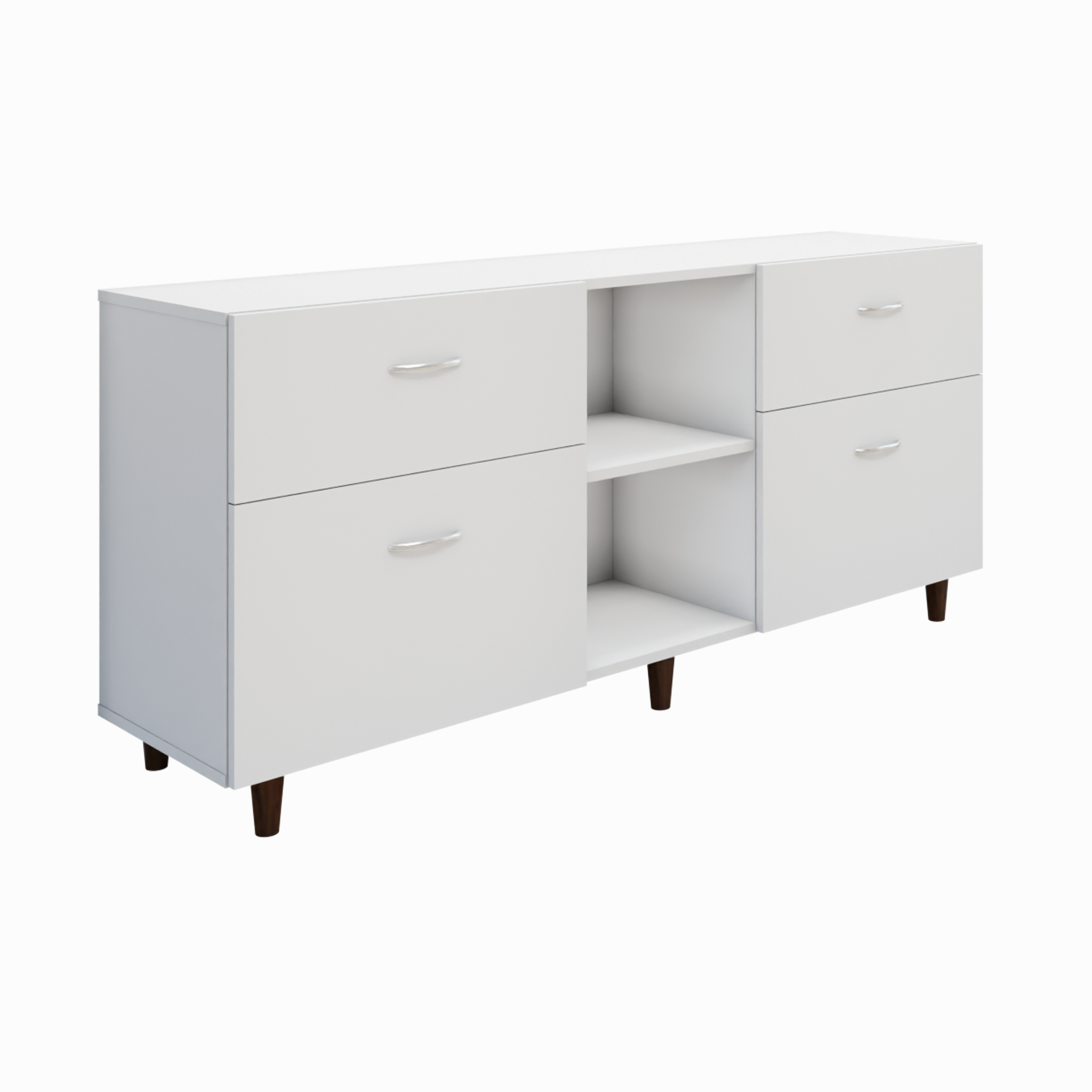 TV unit | 4 Drawers, Open Shelves | Single Color TV & Entertainment Unit VIKI FURNITURE