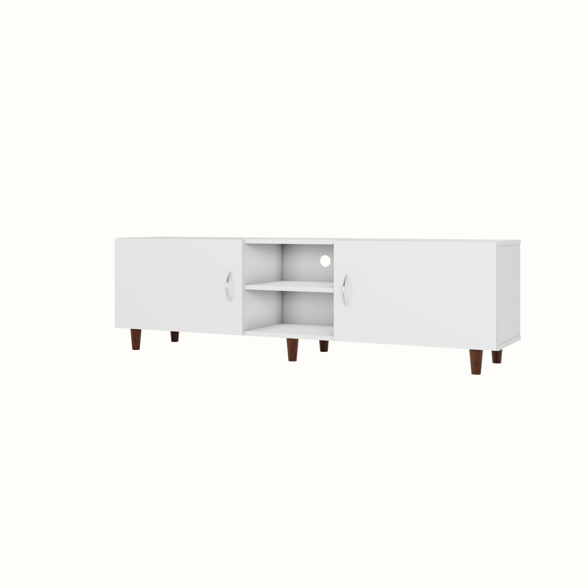 TV Unit | 2 Doors, Open Shelves | Single Color TV & Entertainment Unit VIKI FURNITURE