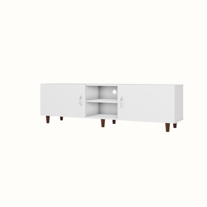 TV Unit | 2 Doors, Open Shelves | Single Color TV & Entertainment Unit VIKI FURNITURE
